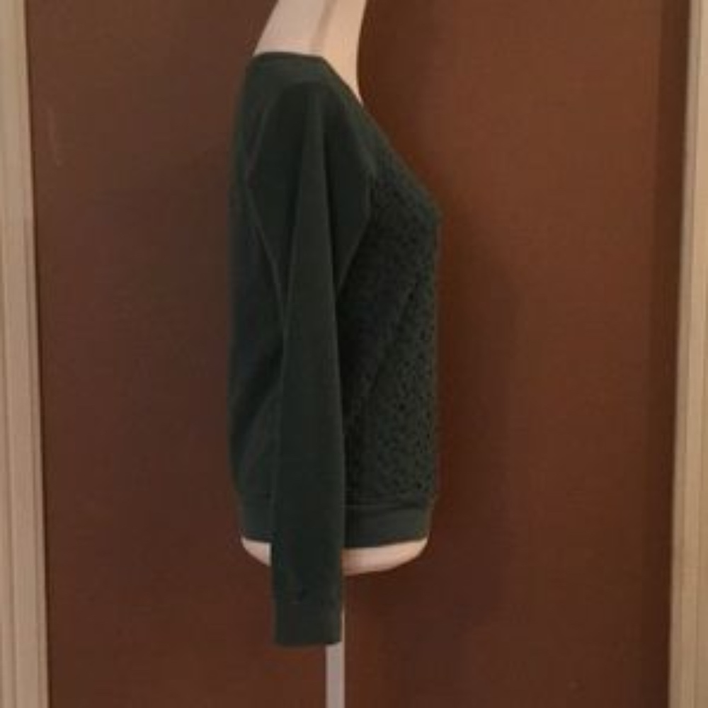 Marurice’s Green Crocheted Lace Front Pullover - Picture 4 of 8